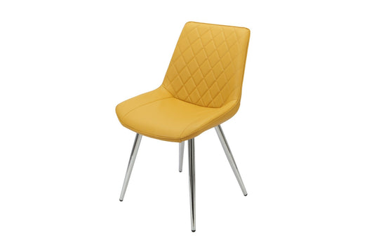 Silvia Dining Chair Yellow - Chrome Legs