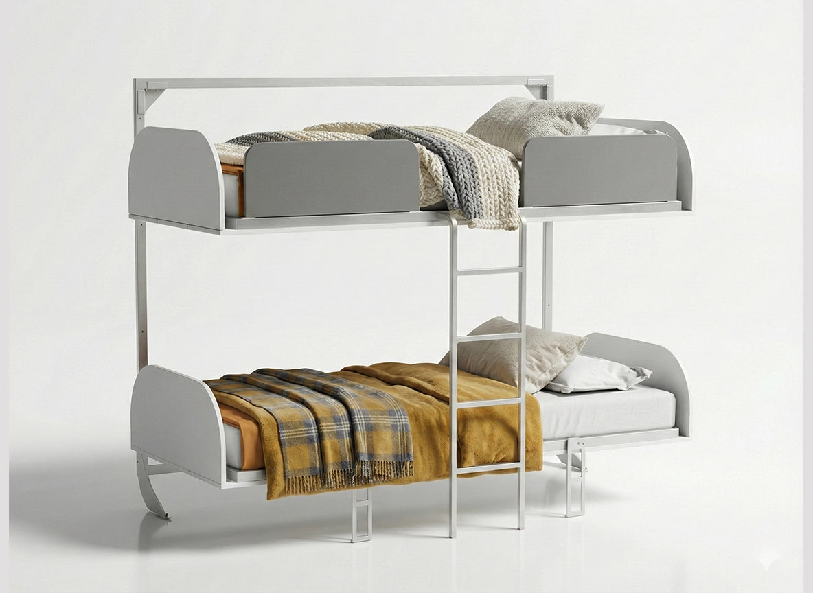 The Simple Bunk Wall Bed | With Two Pocket Spring Mattresses | Multimo