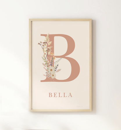 Wildflower personalised Name Print - Set of 3