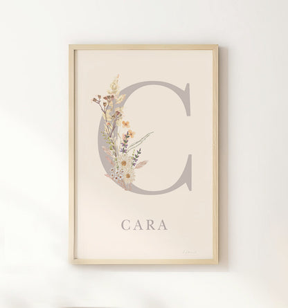 Wildflower personalised Name Print - Set of 3