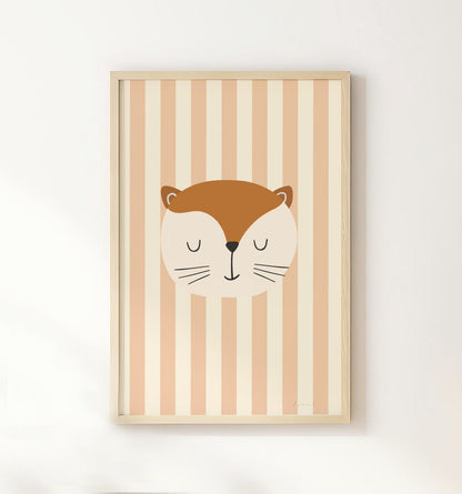 Striped Animal Personalised Name Print - Set of 3