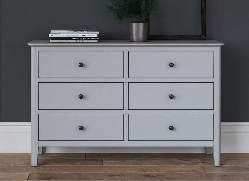 Stowe Grey Six Drawer Chest