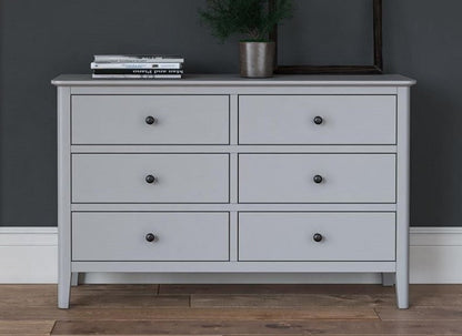 Stowe Grey Six Drawer Chest