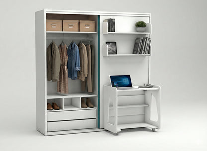 The Studio 5 Wall Bed | With Mattress | Desk & Wardrobe | Multimo