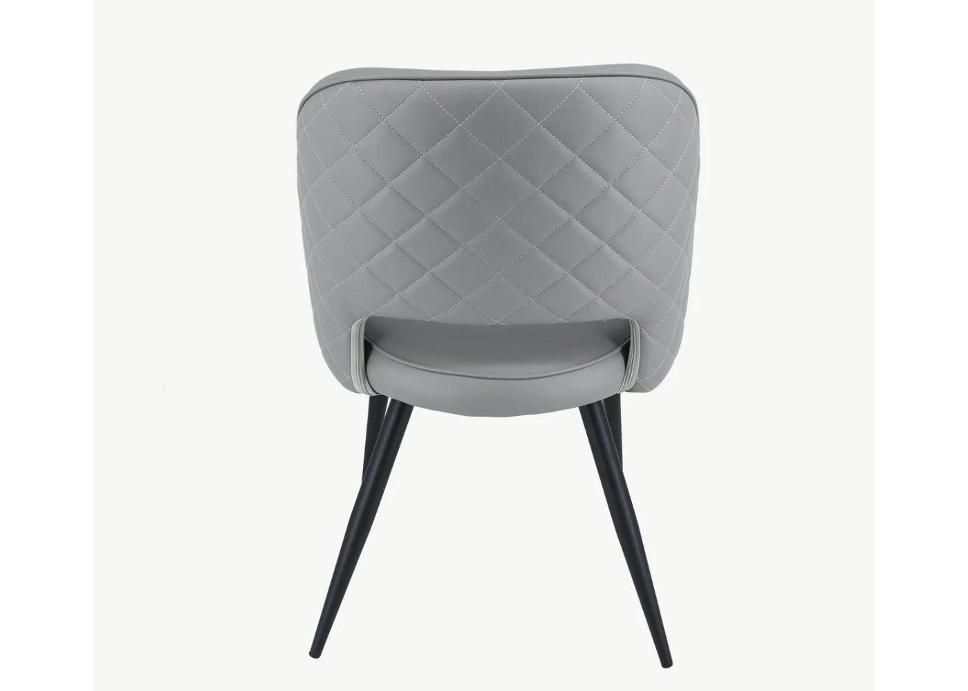 Pair of Sutton Light Grey PU Dining Chairs - image 3