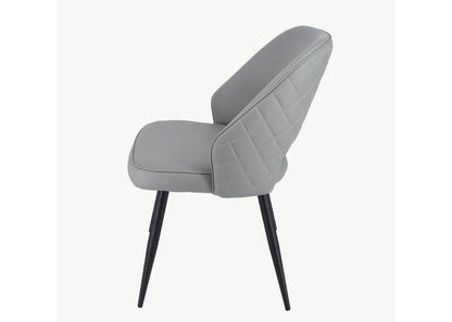 Pair of Sutton Light Grey PU Dining Chairs - image 4