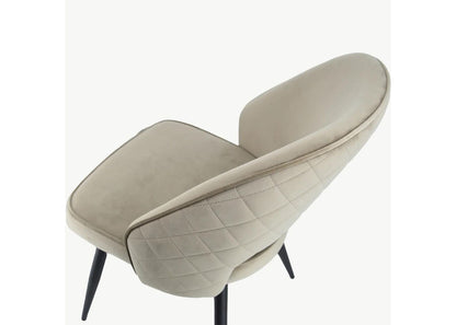 Pair of Sutton Mink Velvet Dining Chairs - image 5