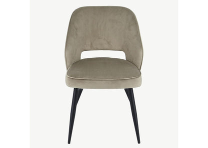 Pair of Sutton Mink Velvet Dining Chairs - image 2