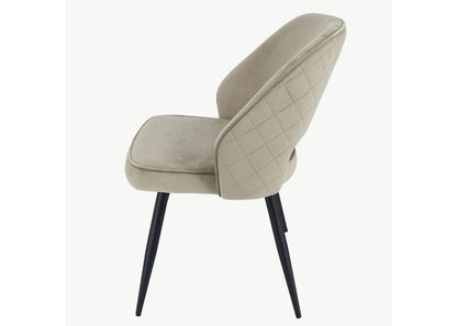 Pair of Sutton Mink Velvet Dining Chairs - image 4