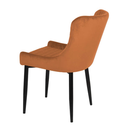 Talia Orange Velvet Dining Chair