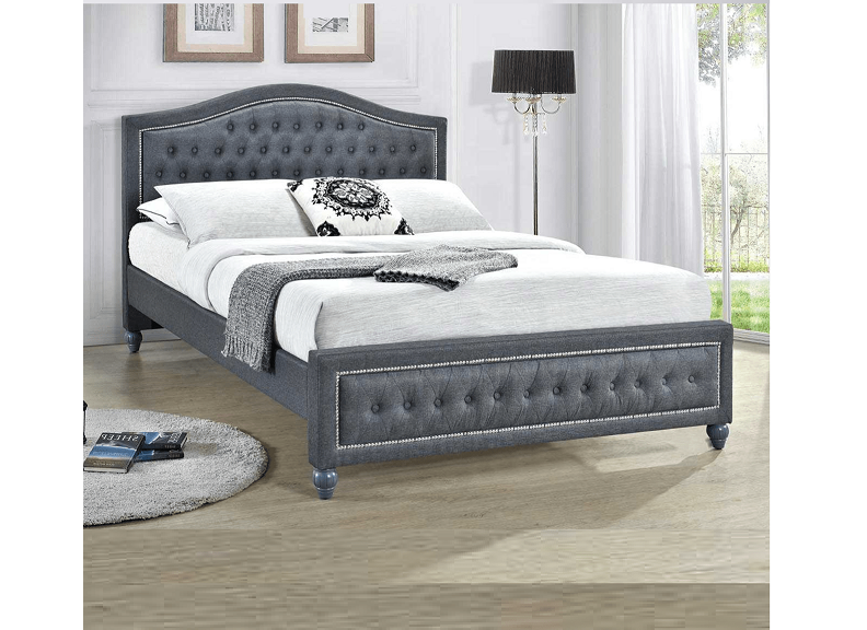 Taylor Grey Linen Buttonback Bedframe
