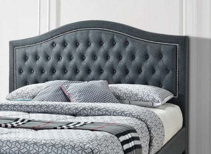 Taylor Grey Linen Buttonback Bedframe