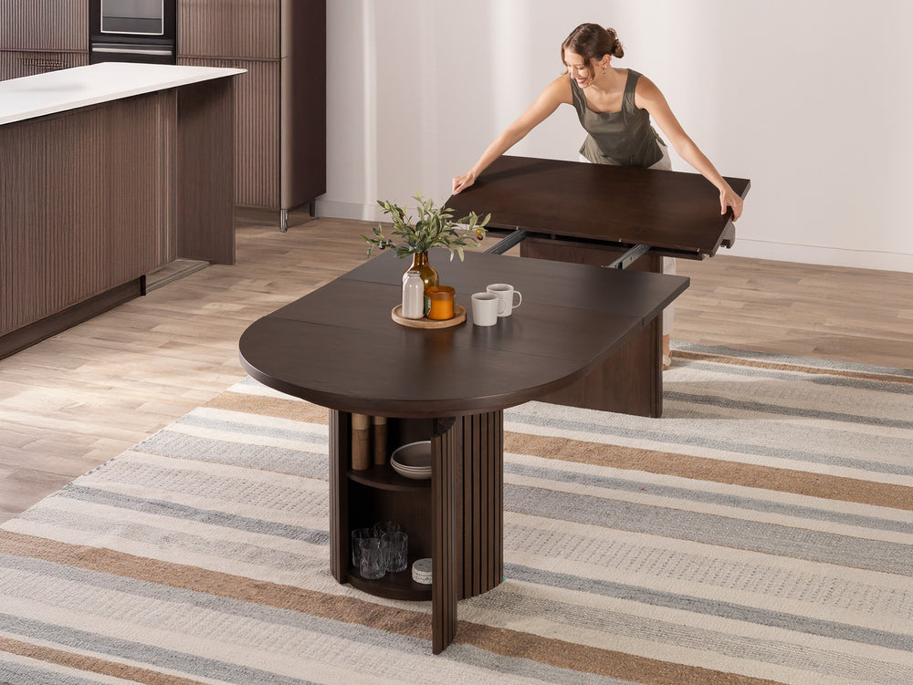 Transformer Round Dining Table with 3 Panels