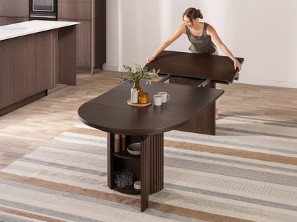 Transformer Round Dining Table with 3 Panels