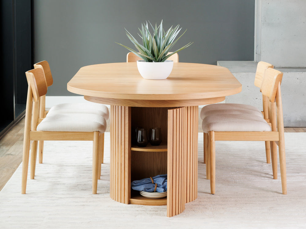 Transformer Round Dining Table with 3 Panels