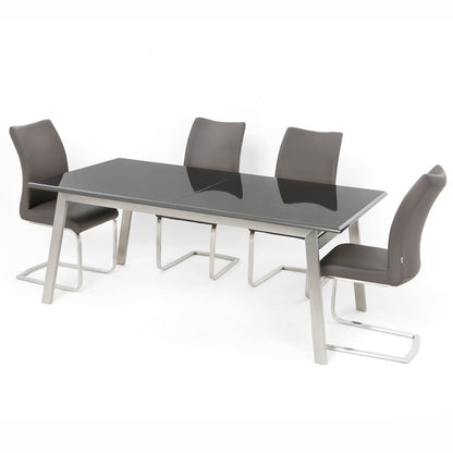Genova White Glass Square Table