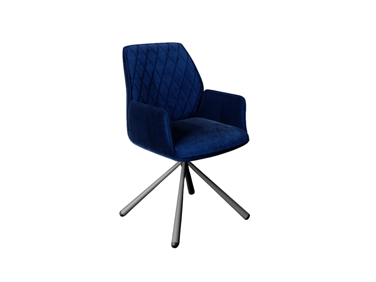 Zanetti Fabric Dining Chair Dark Blue